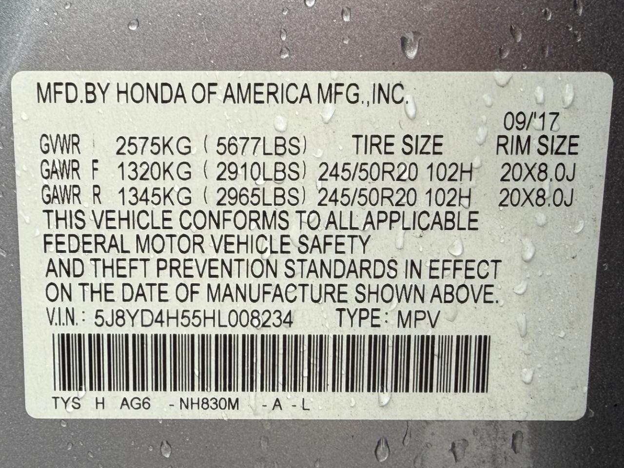 Acura MDX SH-AWD 9-Spd AT w/Tech Package 2017