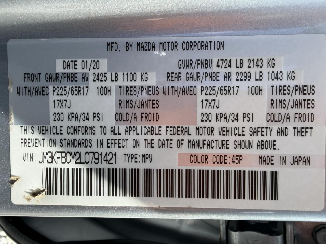 Mazda CX-5 Touring AWD 2020