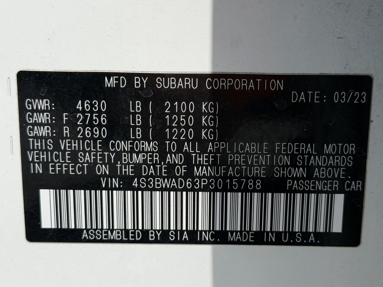 Subaru Legacy Premium 2023