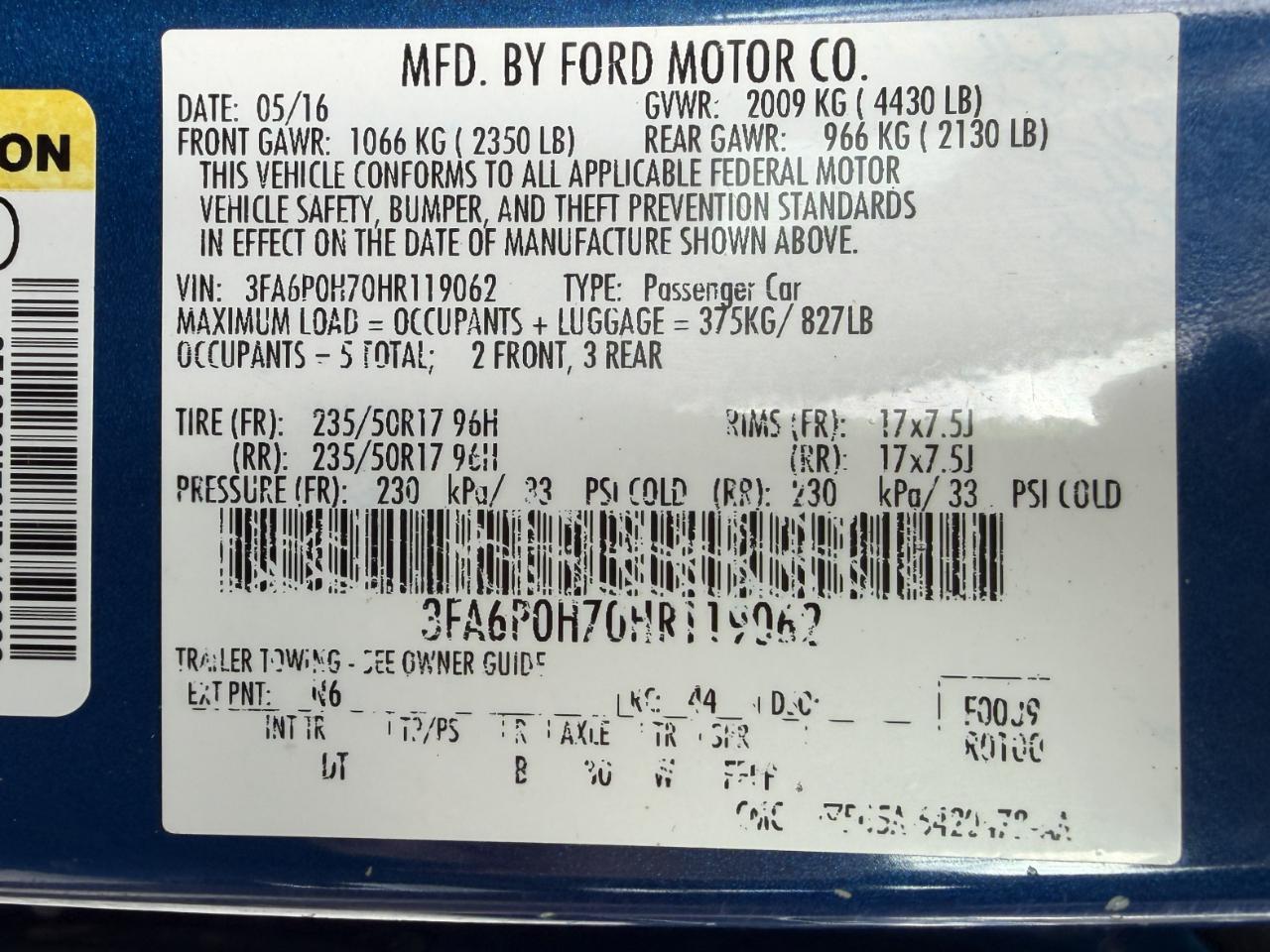 Ford Fusion SE 2017