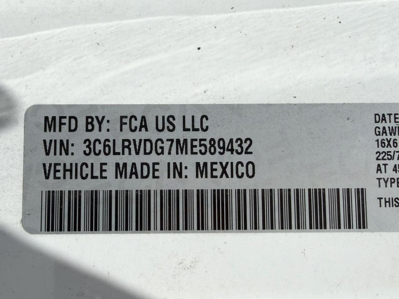RAM Promaster 2500 High Roof 159-in. WB 2021