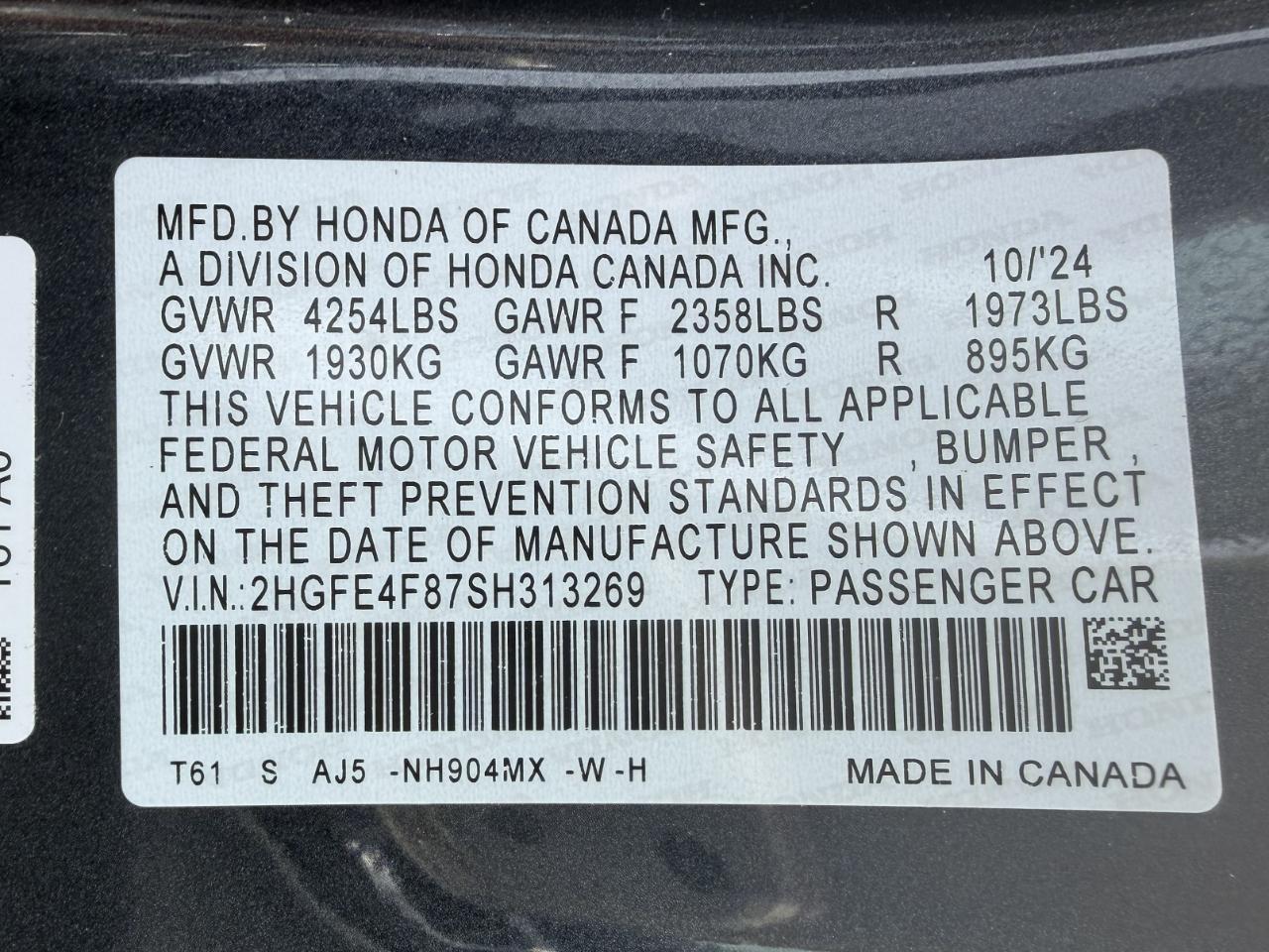 Honda Civic Sport Touring Hybrid 2025