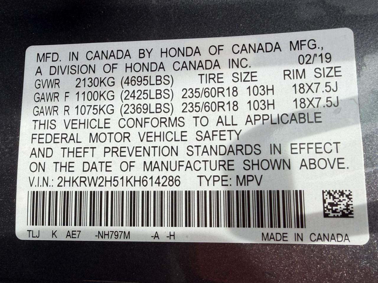 Honda CR-V EX AWD 2019