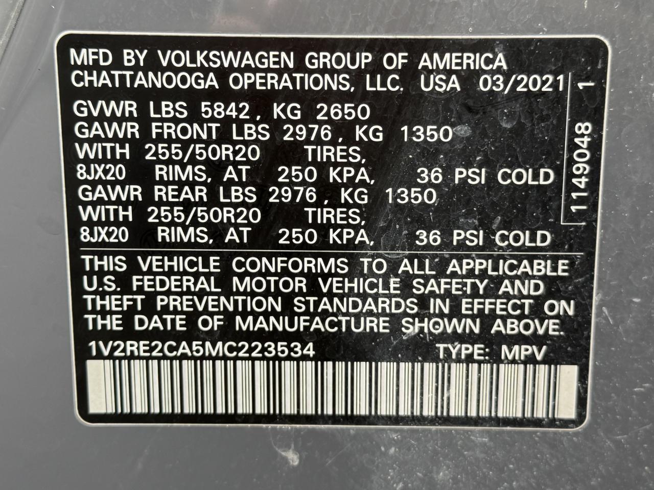 Volkswagen Atlas Cross Sport V6 SE w/Technology R-Line 4MOTION 2021