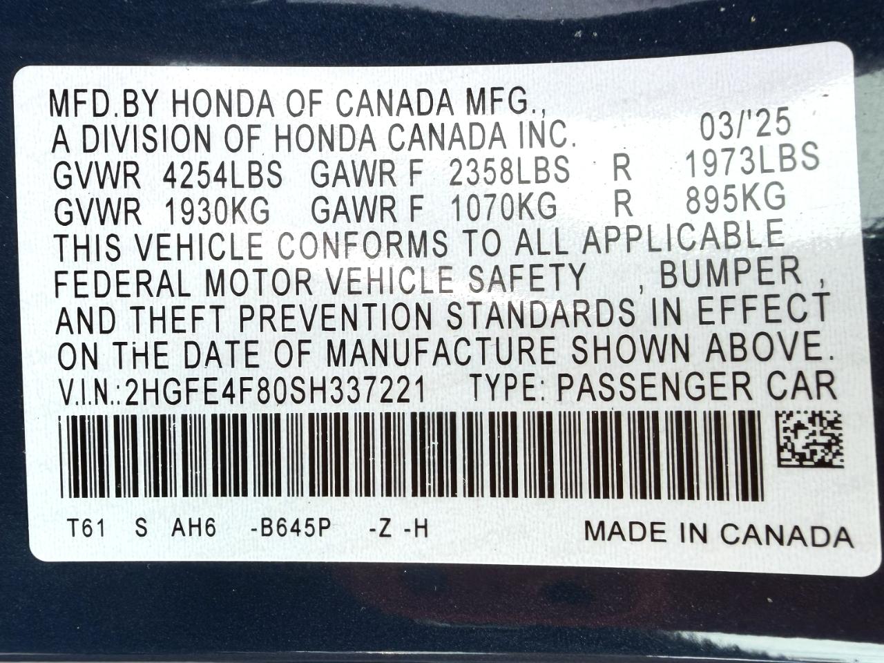 Honda Civic Sport Hybrid 2025
