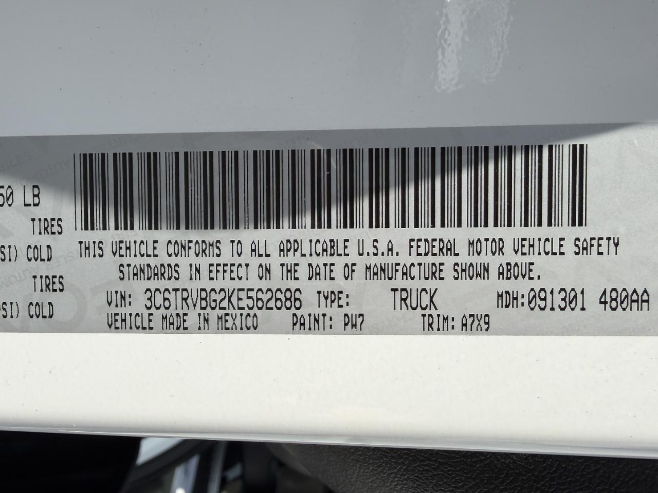 RAM Promaster 1500 High Roof Tradesman 136-in. WB 2019
