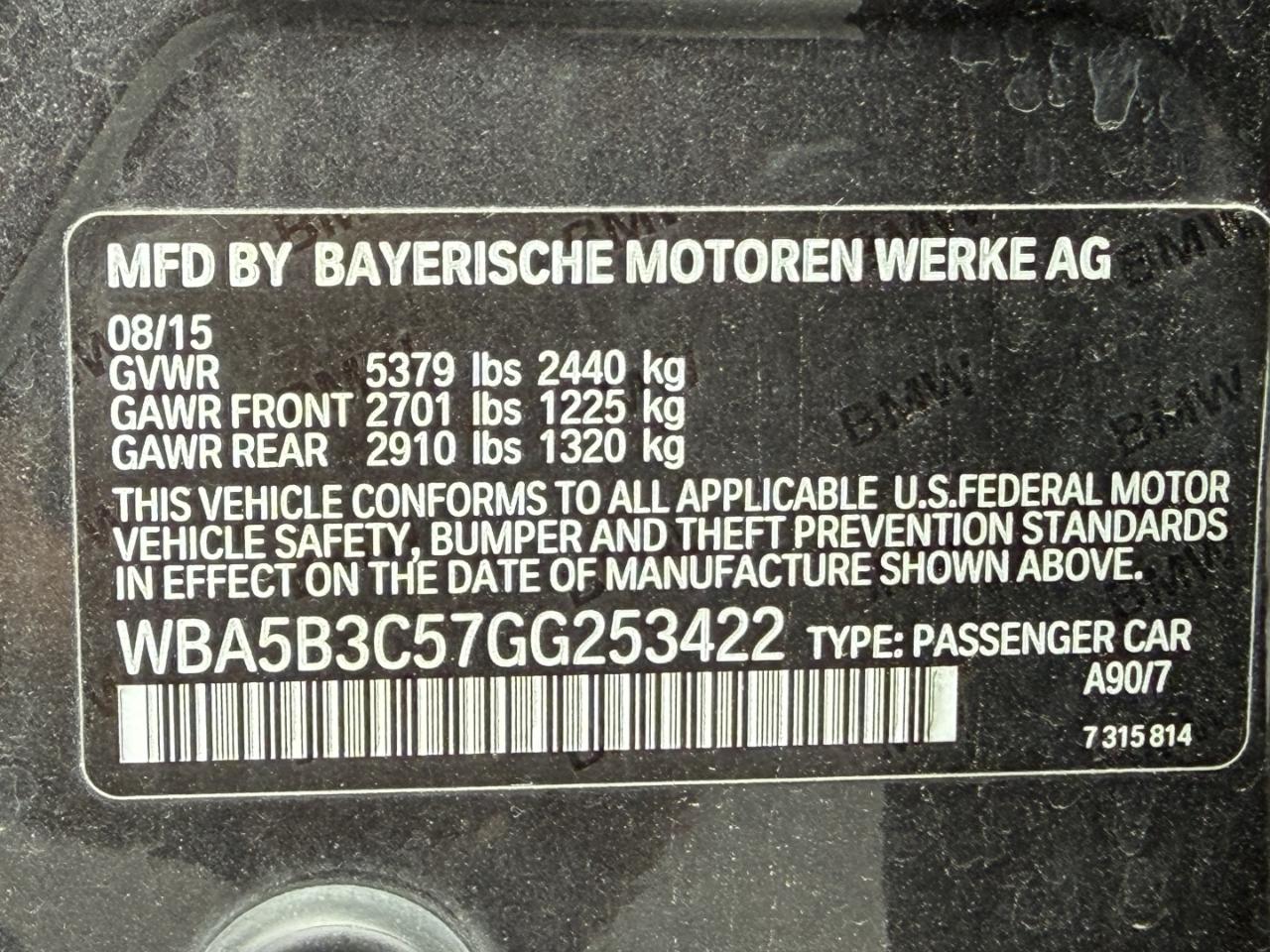 BMW 5-Series 535i xDrive 2016