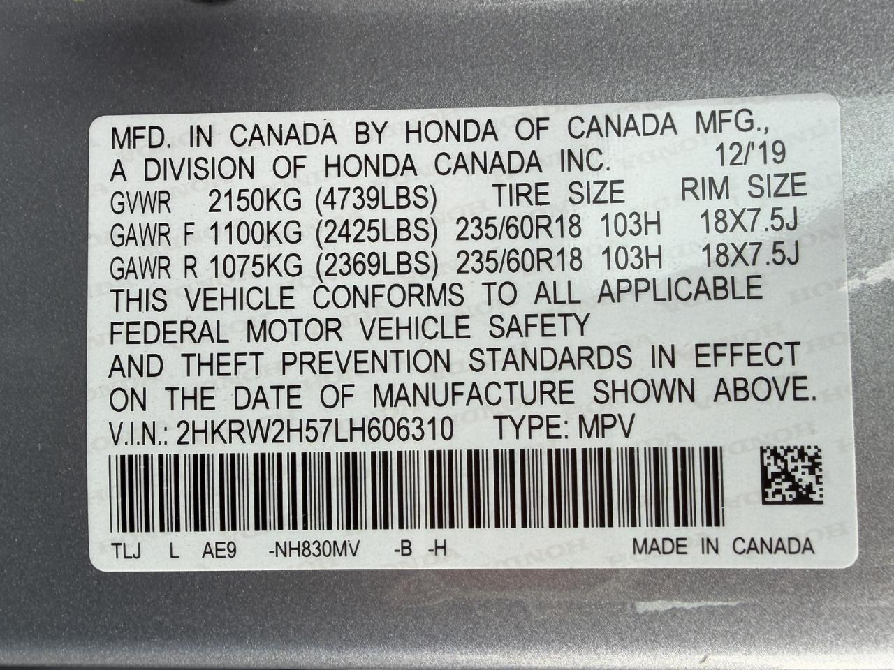 Honda CR-V EX AWD 2020