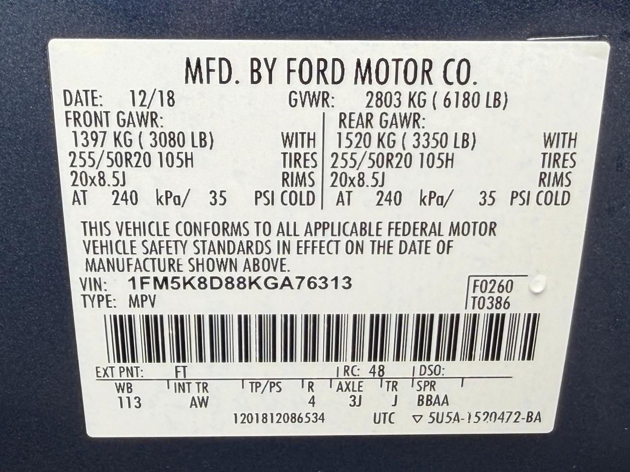 Ford Explorer XLT 4WD 2019