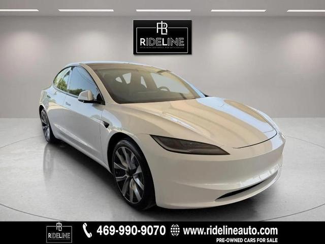 White 2024 Tesla Model 3 Sedan Rear-Wheel Drive