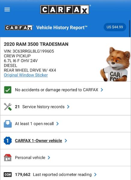 RAM 3500 Tradesman Crew Cab 4WD DRW 2020