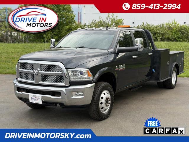 Gray 2018 RAM 3500 Chassis Laramie Crew Cab 4WD Pickup Truck Four-Wheel Drive 6-Speed Automatic