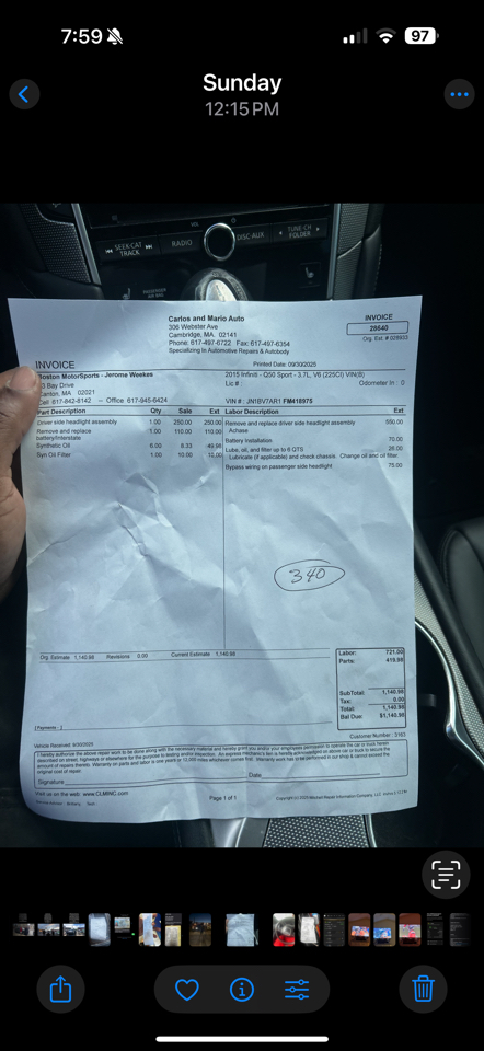 Infiniti Q50 Base AWD 2015 Infiniti Q50 Base AWD 2015