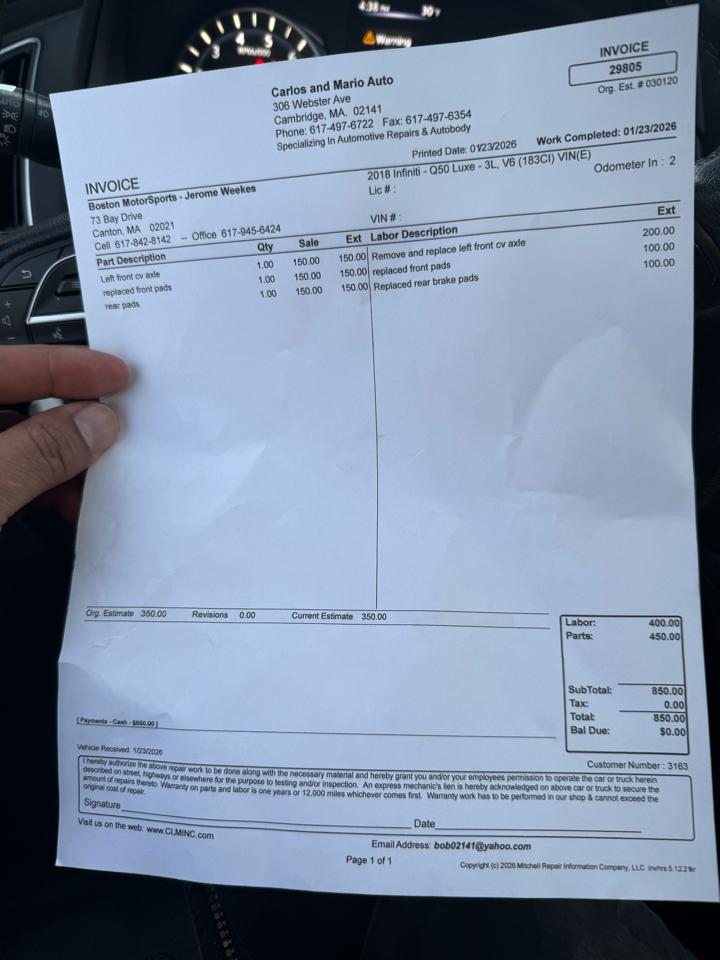 Infiniti Q50 3.0t Sport AWD 2018