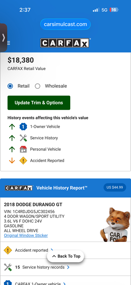 Dodge Durango GT AWD 2018