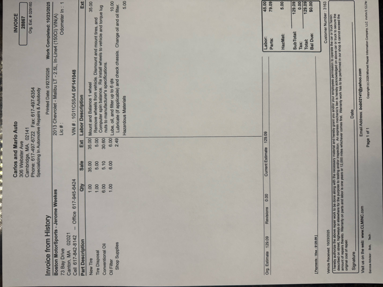 Chevrolet Malibu 1LT 2013