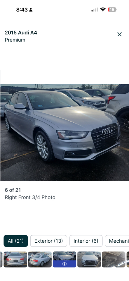 Audi A4 2.0T Sedan quattro Tiptronic 2015