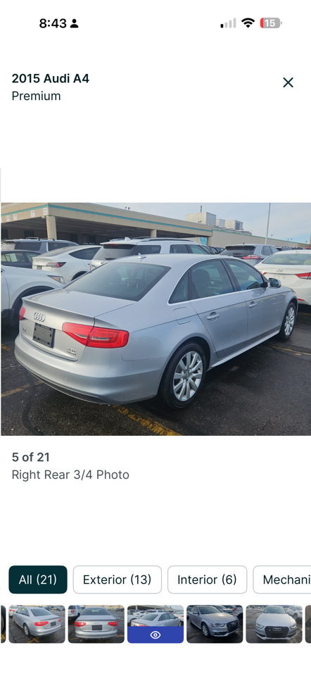 Audi A4 2.0T Sedan quattro Tiptronic 2015