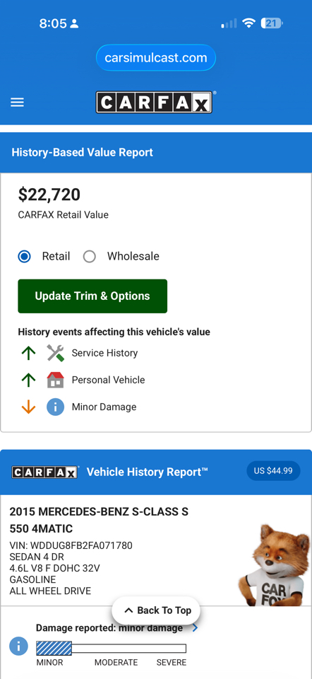 Mercedes-Benz S-Class S550 4MATIC 2015