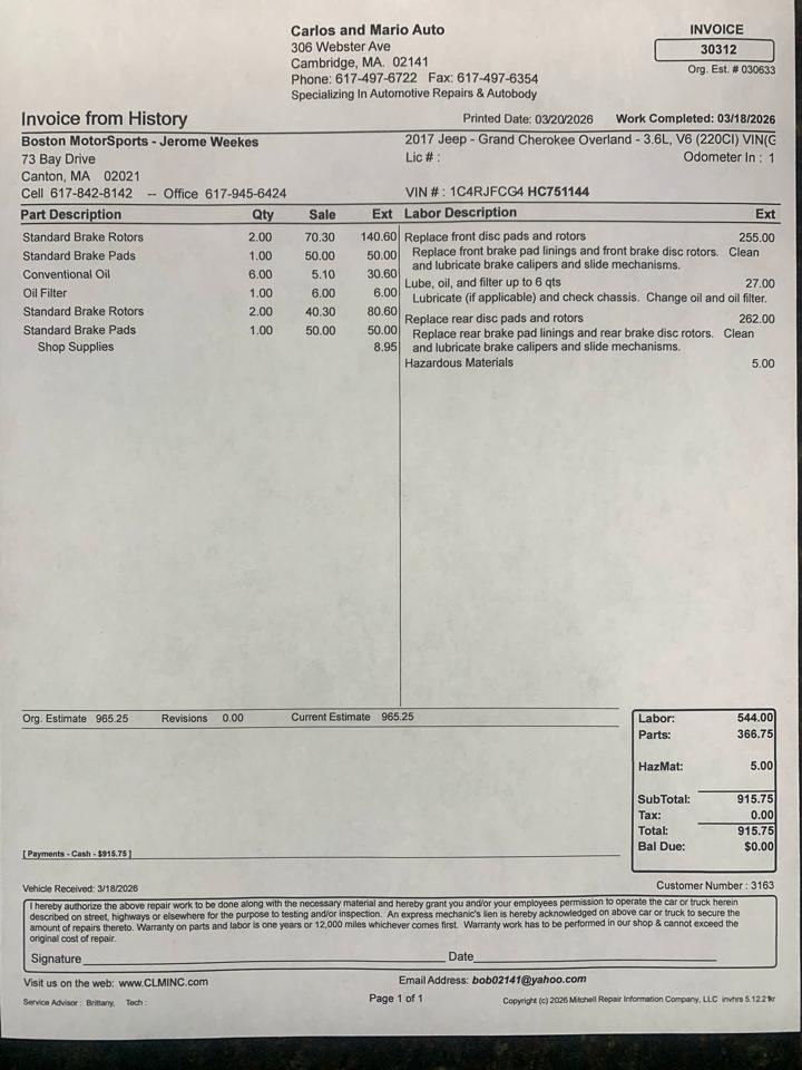 Jeep Grand Cherokee Overland 4WD 2017