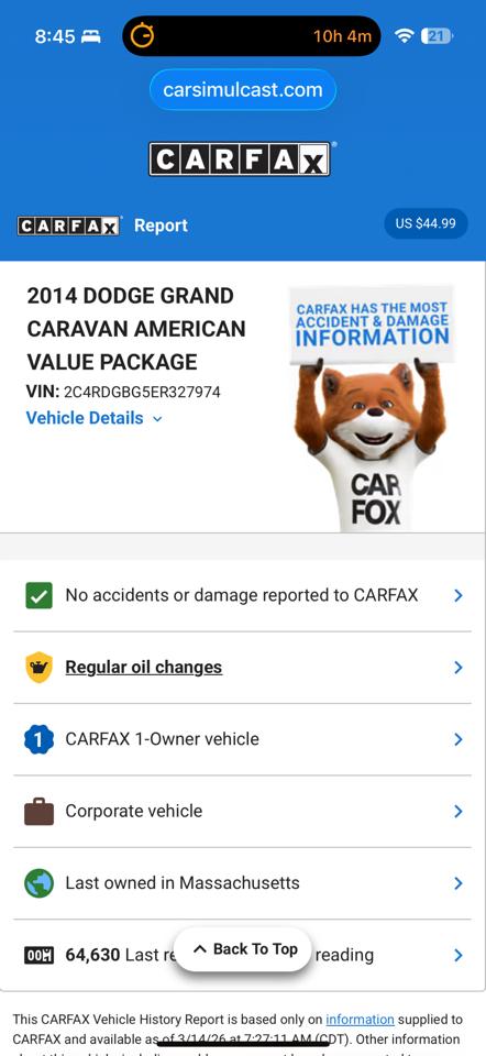 Dodge Grand Caravan SE 2014