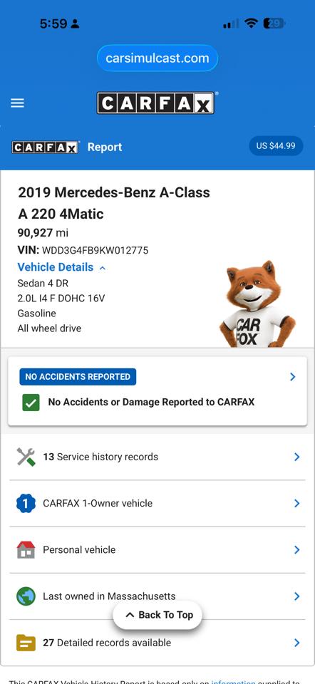 Mercedes-Benz A-Class A 220 2019