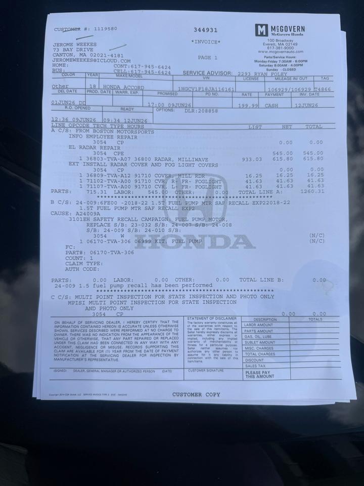 Honda Accord LX CVT 2018