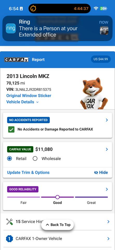 Lincoln MKZ AWD 2013
