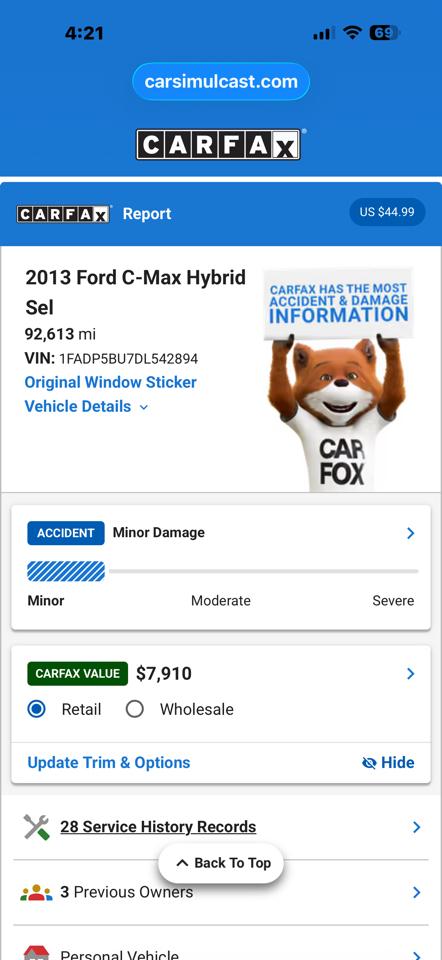 Ford C-Max Hybrid SEL 2013