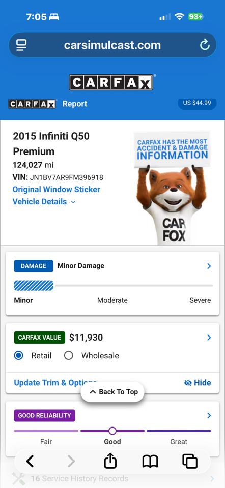 Infiniti Q50 Base AWD 2015