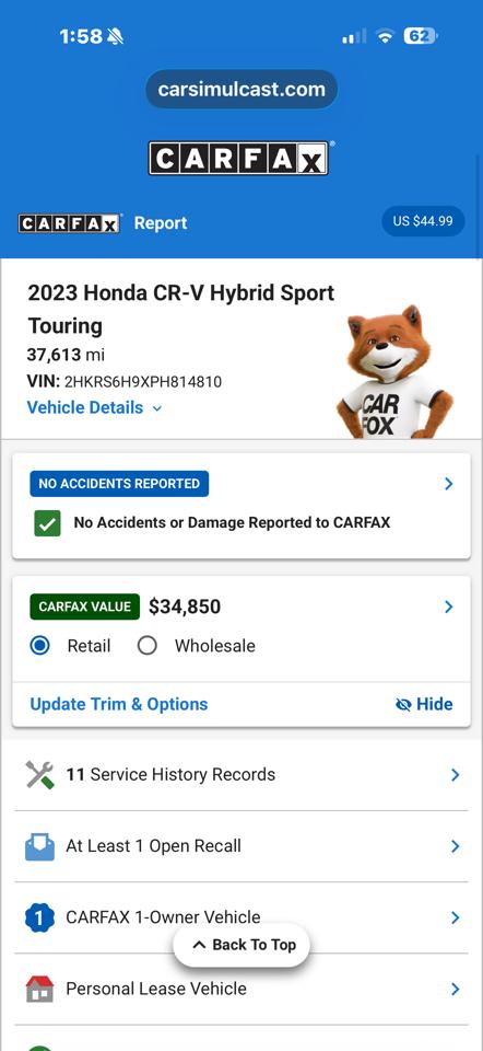 Honda CR-V Hybrid Touring 2023