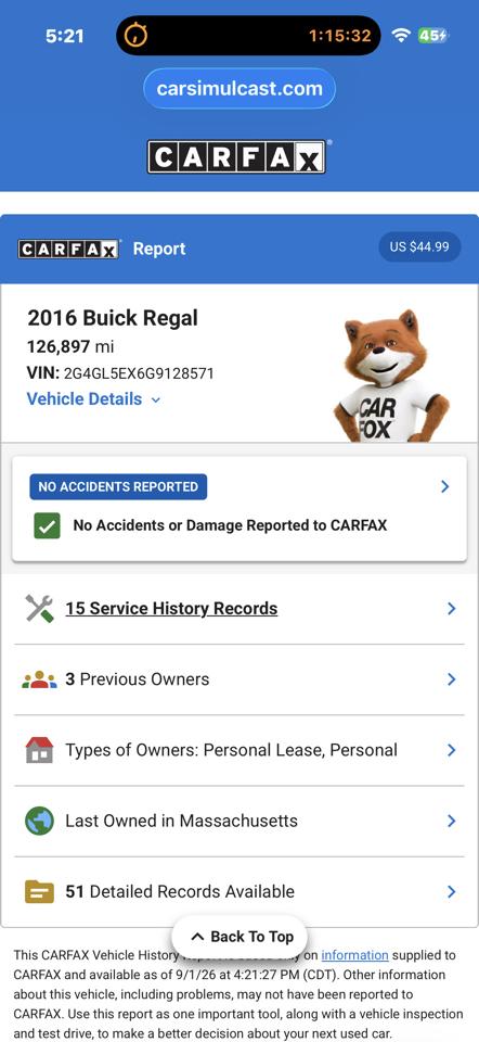 Buick Regal Turbo AWD 2016
