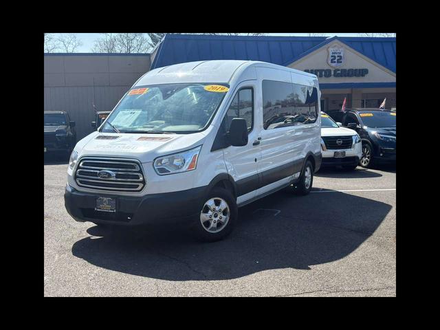 White 2019 Ford Transit Passenger 350 XL Medium Roof LWB RWD with Sliding Passenger-Side Door Van Rear-Wheel Drive