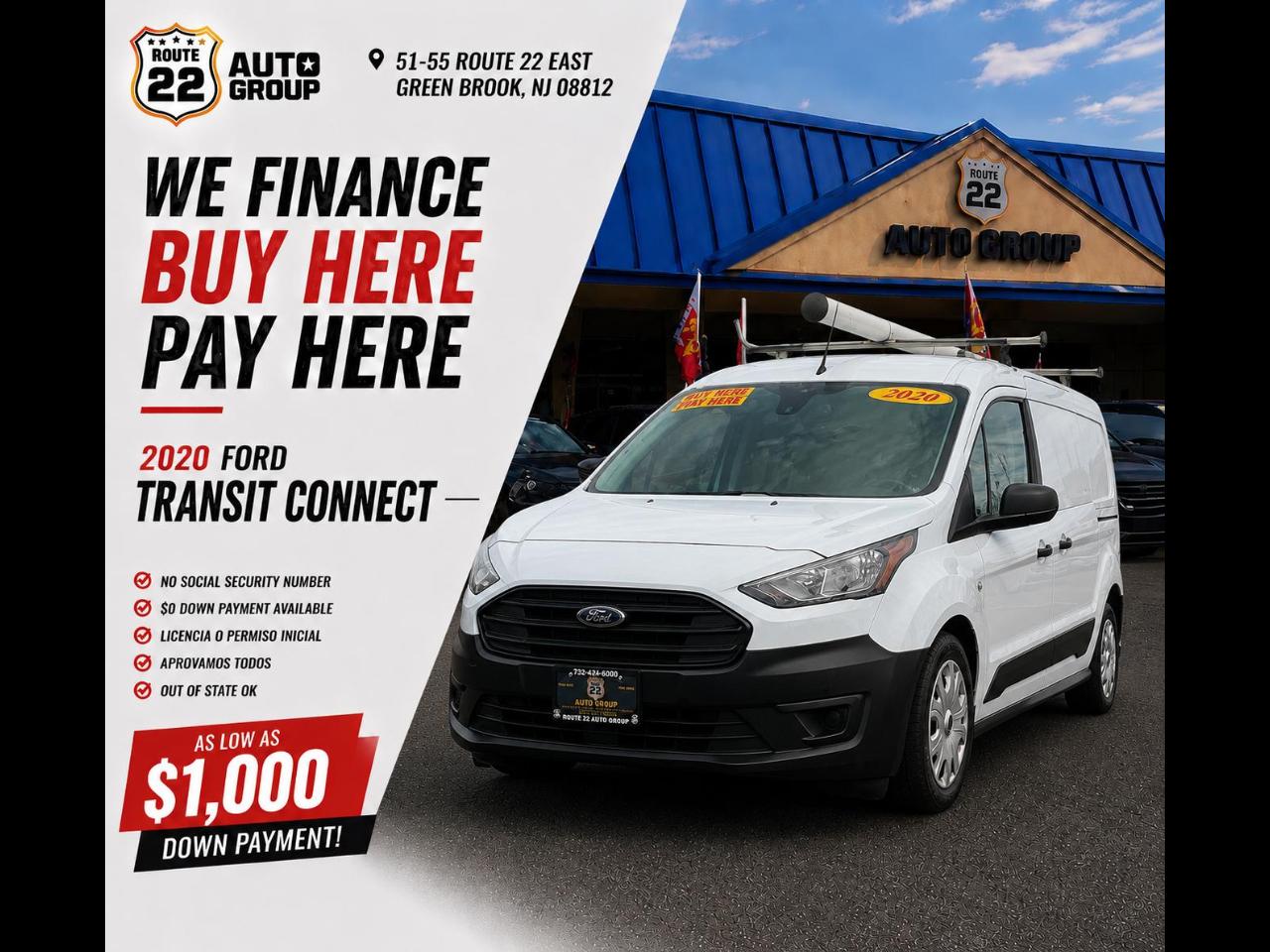 2020 Ford Transit Connect Cargo Van XL LWB w/Rear 180 Degree Door