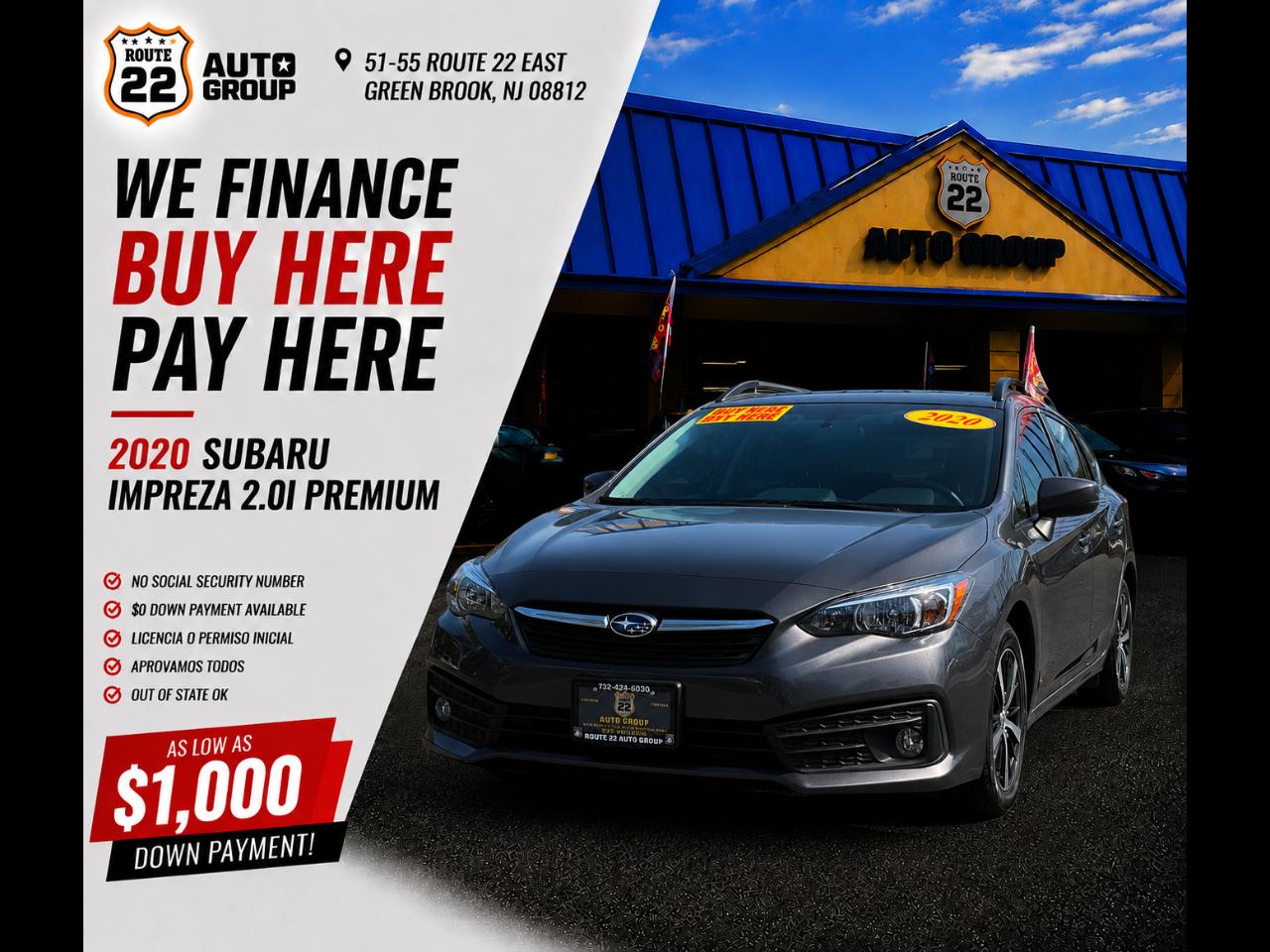 Subaru Impreza 2.0i Premium CVT 4-Door 2020