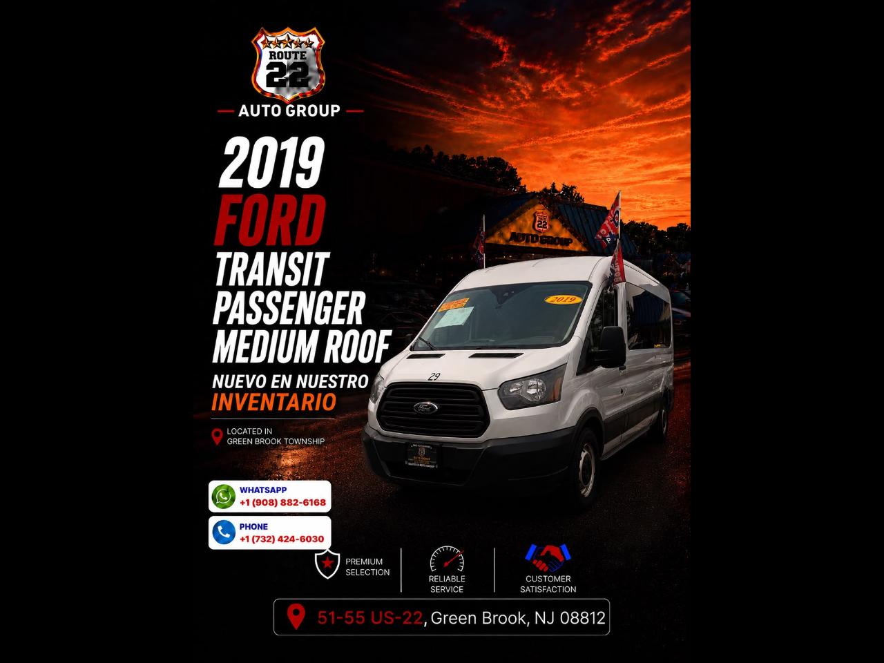 2019 Ford Transit 350 Wagon Med. Roof XL w/Sliding Pass. 148-in. WB