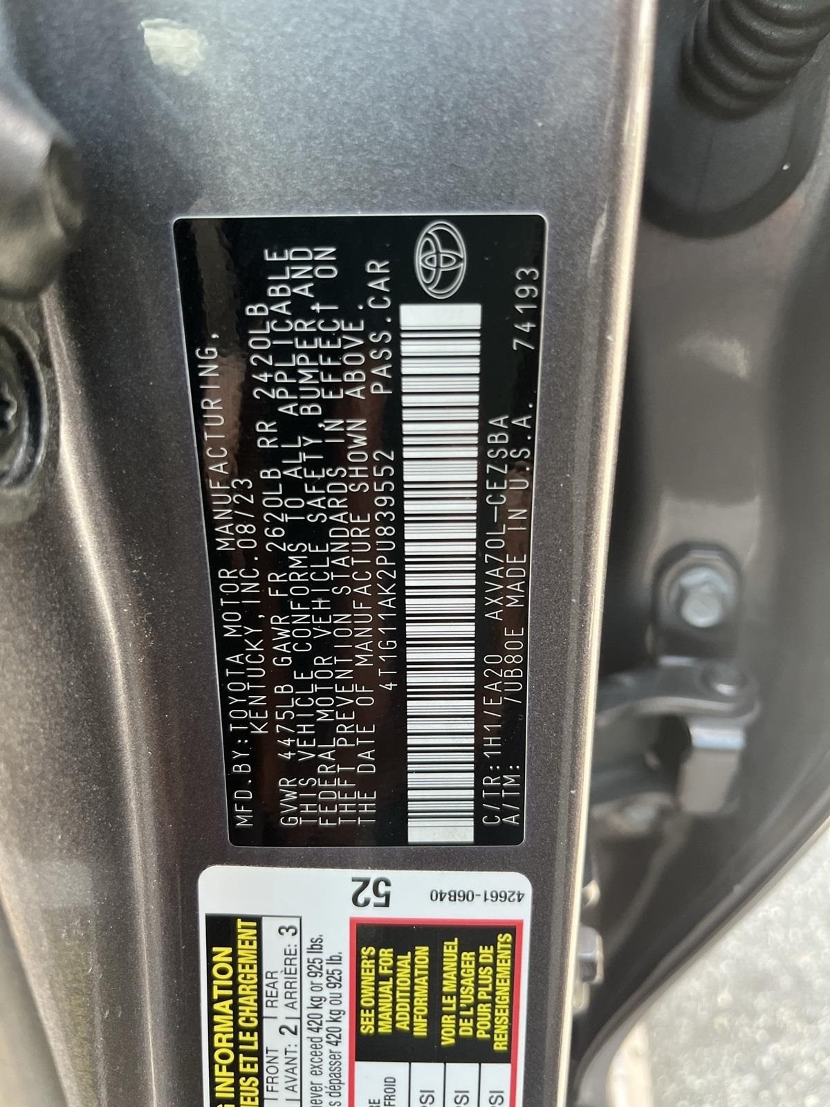 Toyota Camry SE 2023