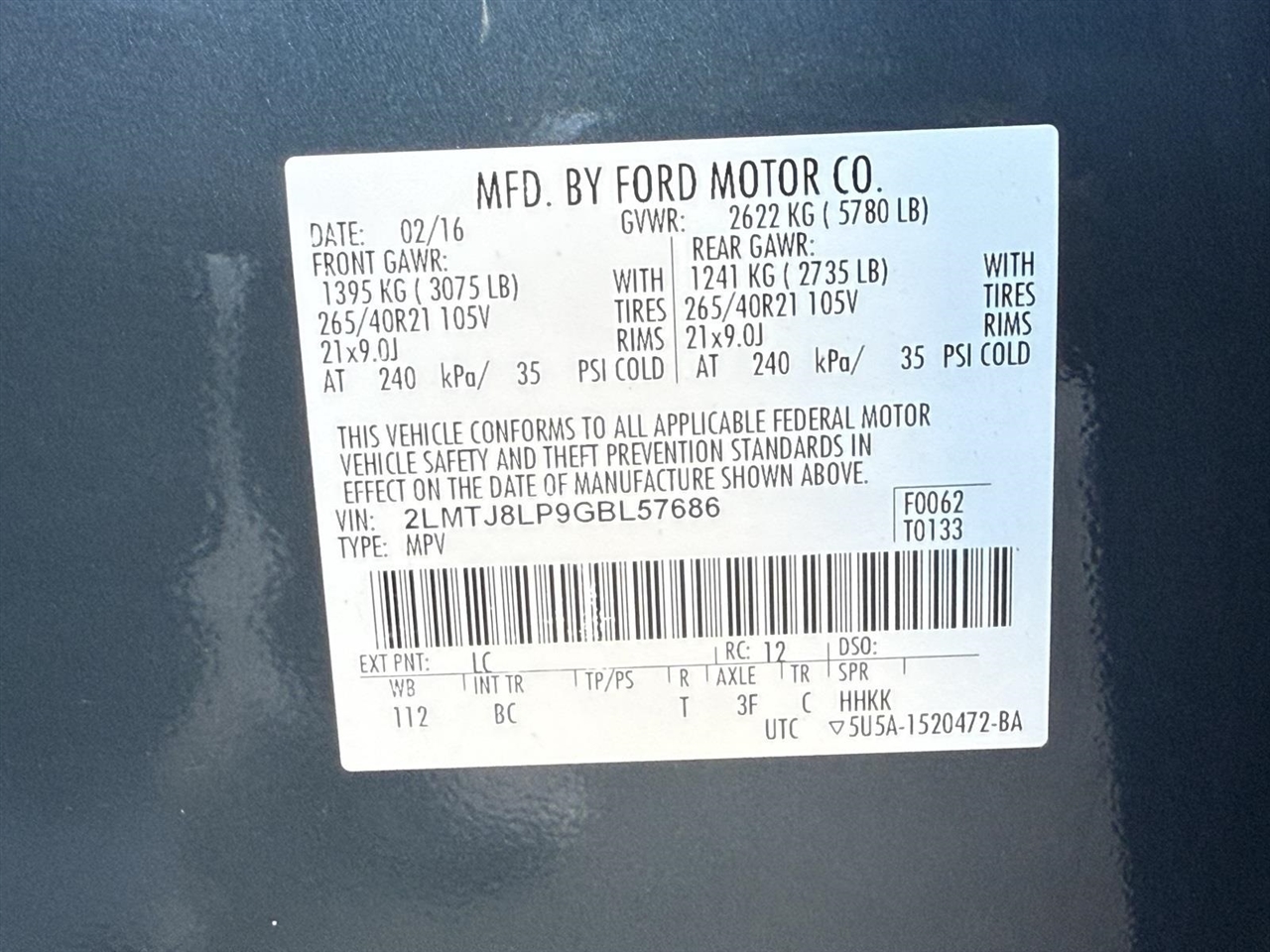 Lincoln MKX Reserve AWD 2016