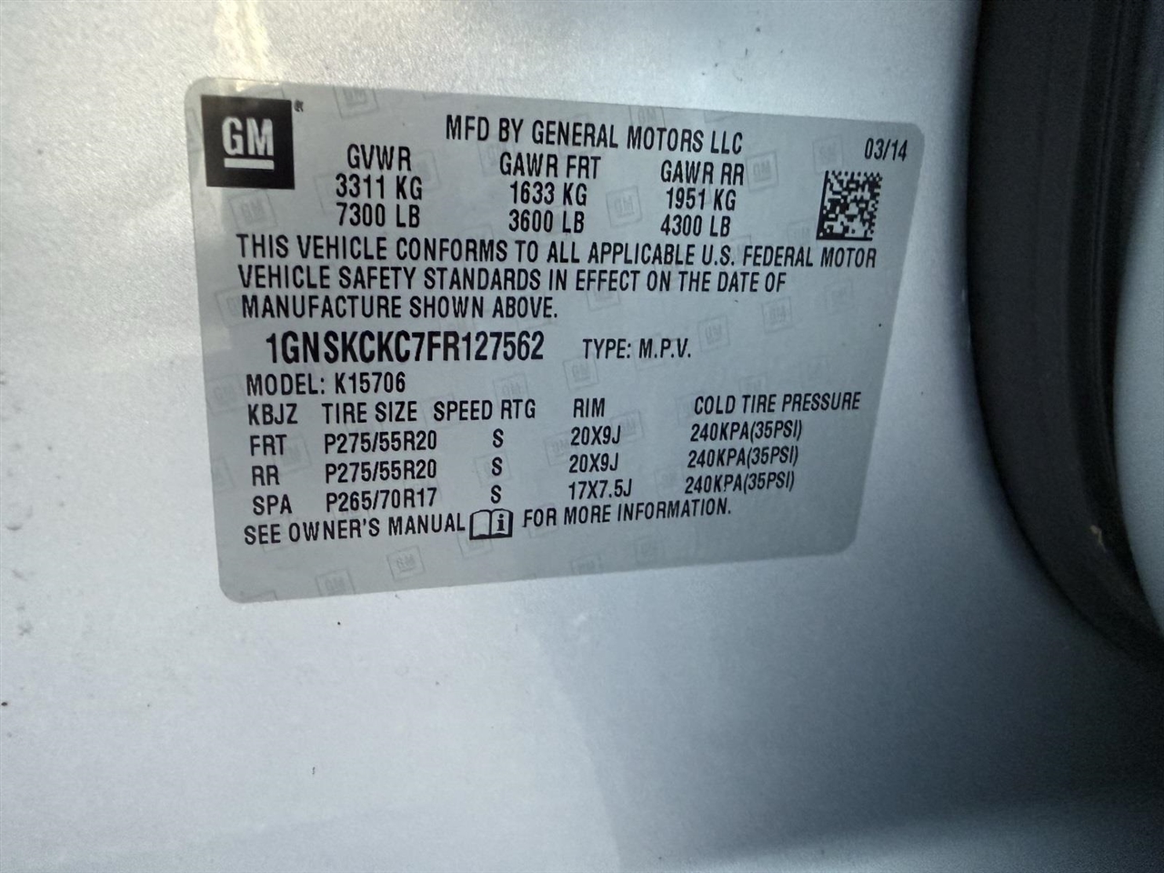 Chevrolet Tahoe  2015