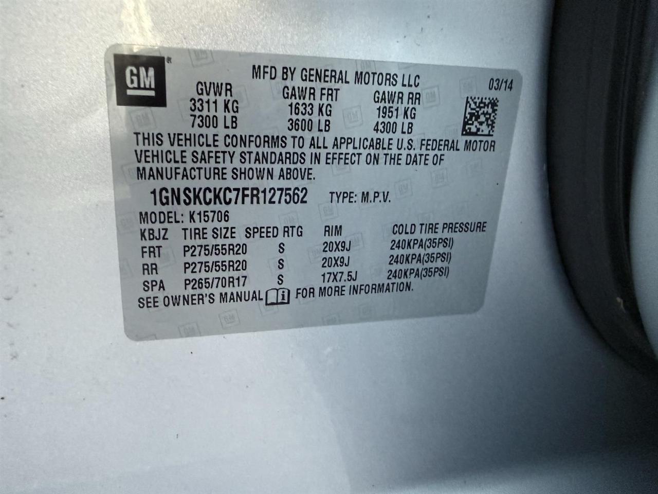 Chevrolet Tahoe  2015