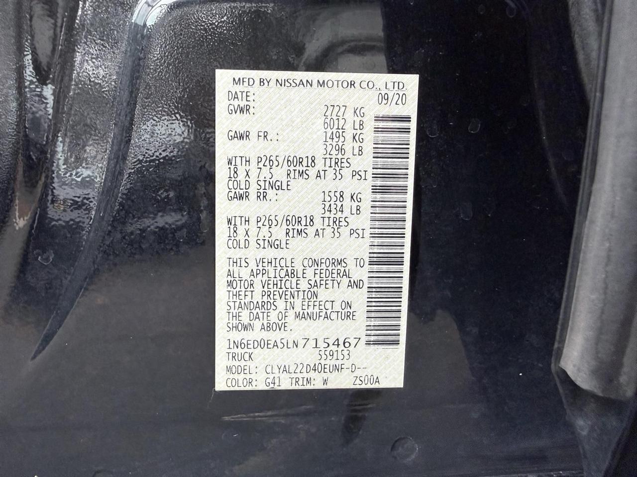 Nissan Frontier  2020