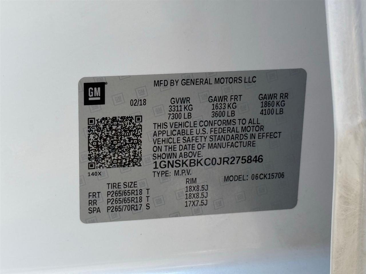 Chevrolet Tahoe  2018