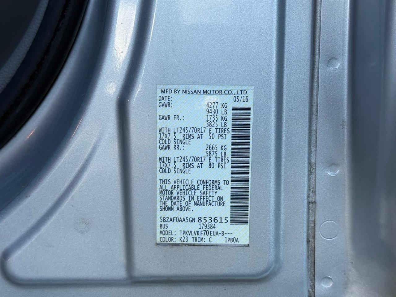 Nissan NV Passenger  2016