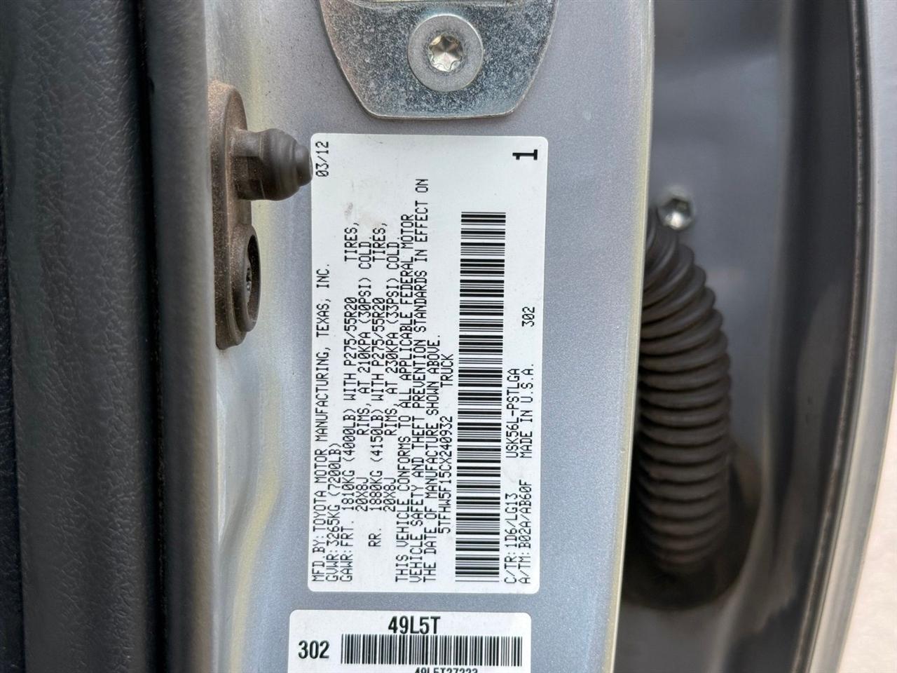 Toyota Tundra  2012
