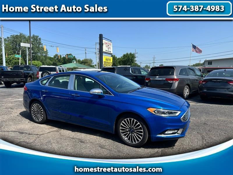 Blue 2017 Ford Fusion Sedan Front-Wheel Drive Automatic