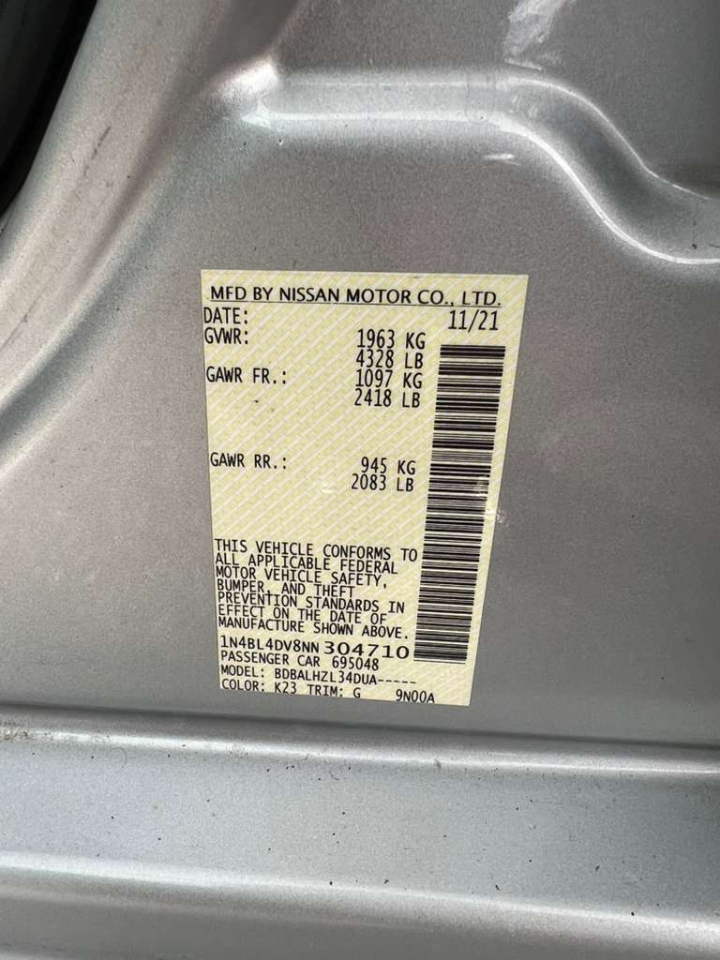 Nissan Altima 2.5 SV 2022