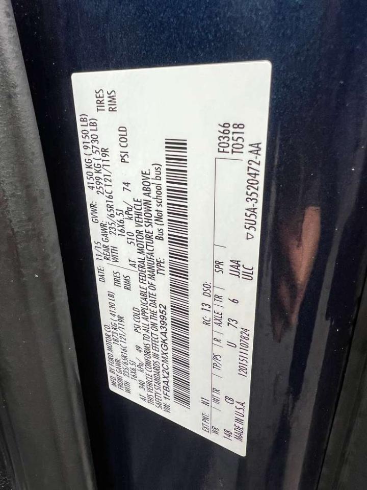 Ford Transit 350 Wagon Med. Roof XL w/Sliding Pass. 148-in. WB 2016