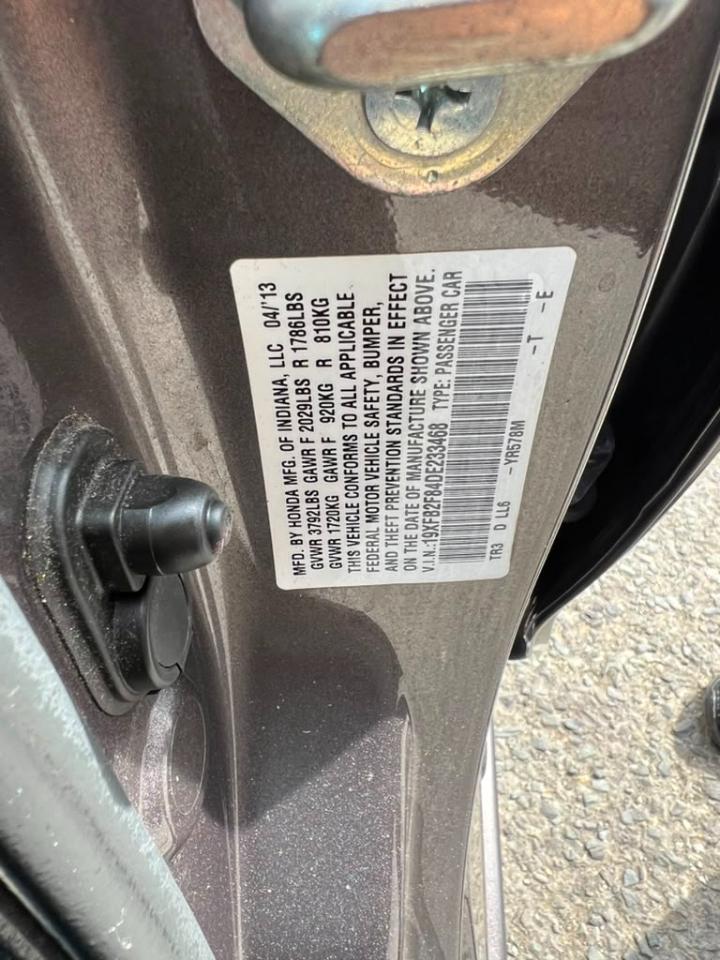 Honda Civic EX Sedan 5-Speed AT 2013