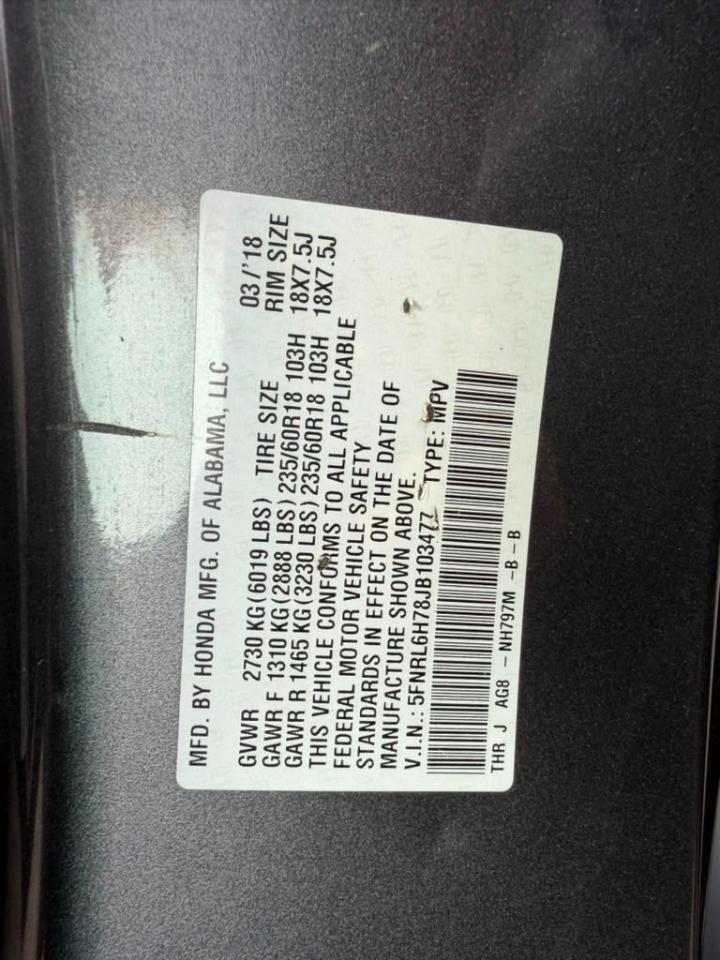 Honda Odyssey EXR 2018