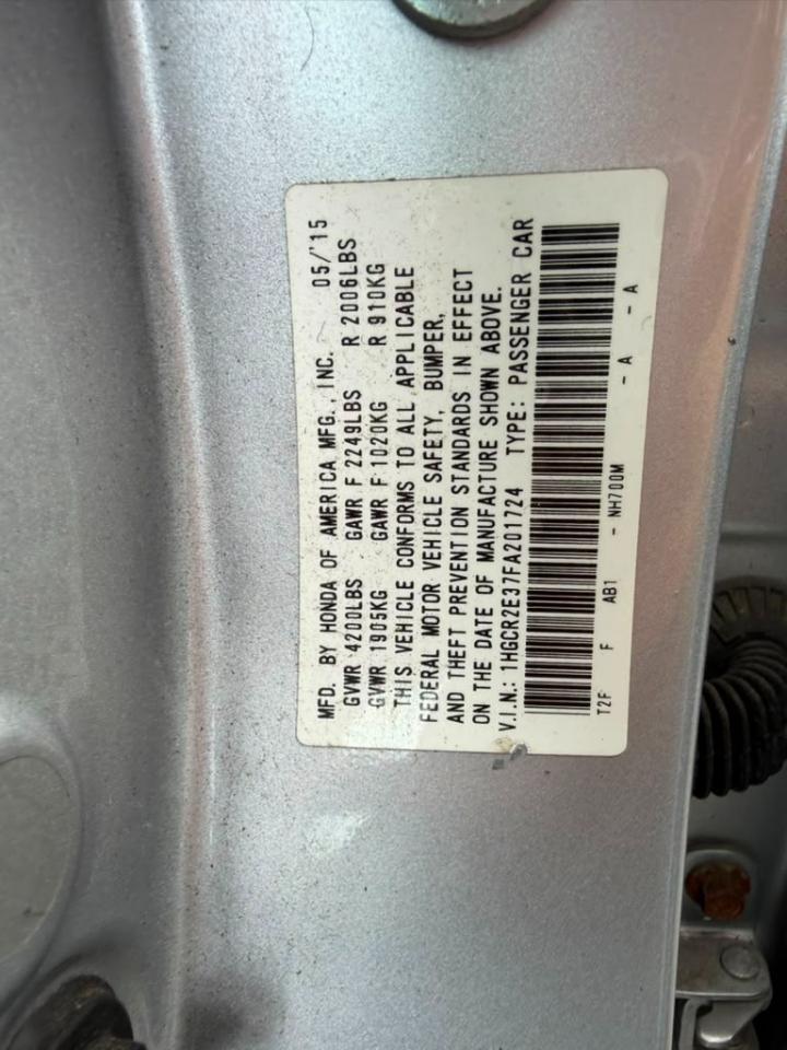 Honda Accord LX Sedan 6-Spd MT 2015